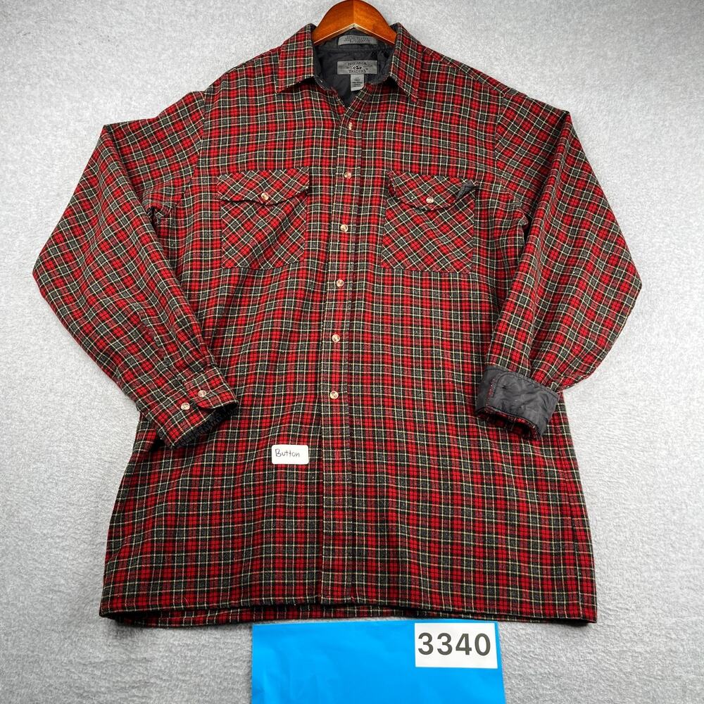 Bay Area Traders Red Plaid Flannel Long Sleeve Button Up Mens Large Tall